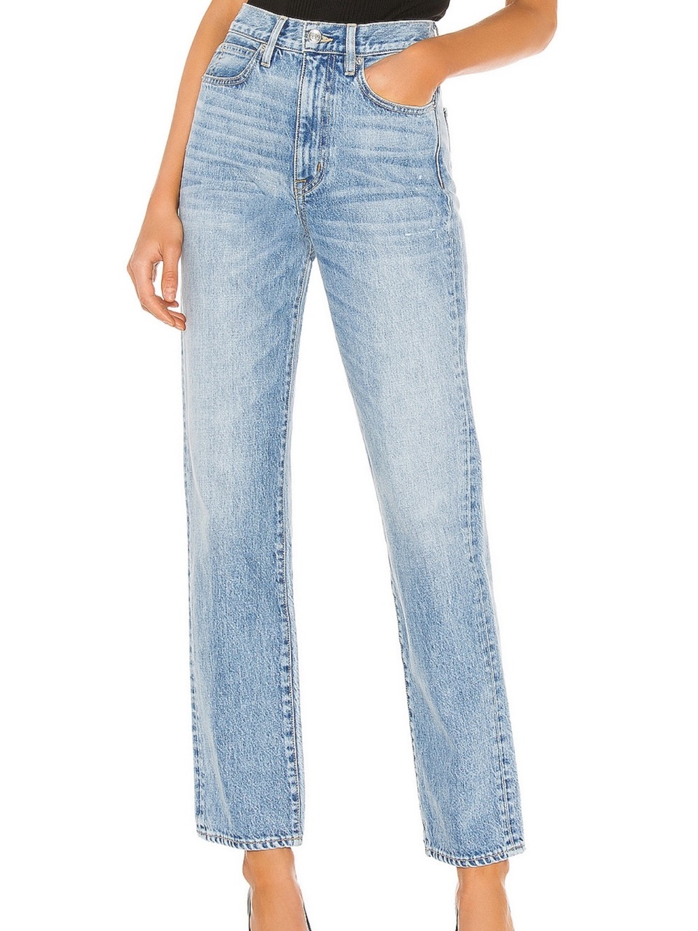 SLVRLAKE London High-Rise Straight Leg Jeans in Heartache